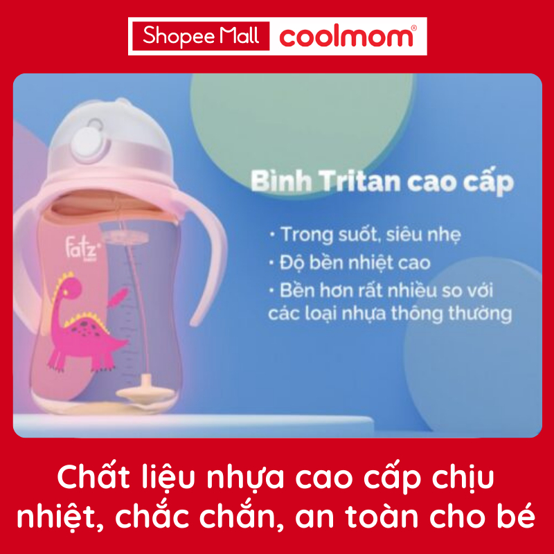 Bình tập uống tritan bật hút 2 tay cầm Fatzbaby với phao 360 độ 250ml FB0250N