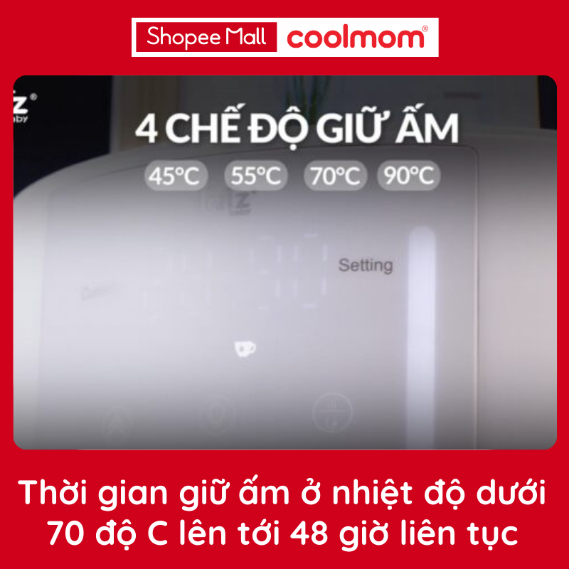 Máy đun và hâm nước pha sữa điện tử Fatzbaby QUICK 6 FB3582TK