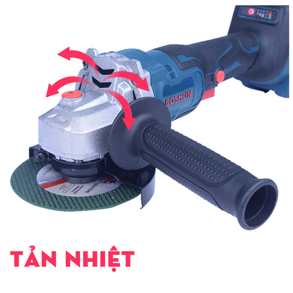Máy Mài Pin Boshun Công Tắc Bóp, Lõi Đồng 100%, Không Chổi Than, Chân Pin Phổ Thông, Bảo Hành Chính Hãng BS-AG100BL