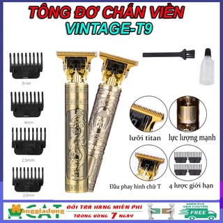 Tông đơ cắt tóc, chấn viền VINTAGE-T9 nhỏ gọn, tăng đơ cắt tóc sạc điện, pin cực bền, cao cấp