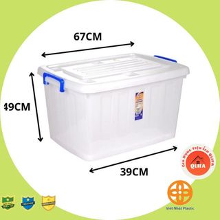 Thùng nhựa đựng đồ cỡ lớn 75L-85L Việt Nhật, thùng nhựa mờ đựng quần áo siêu bền, sắp xếp đồ đạc siêu lớn
