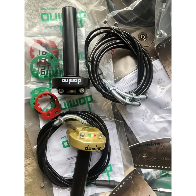 Cùm ga tăng tốc domino + có sẵn 2 dây ga tay ga xe máy