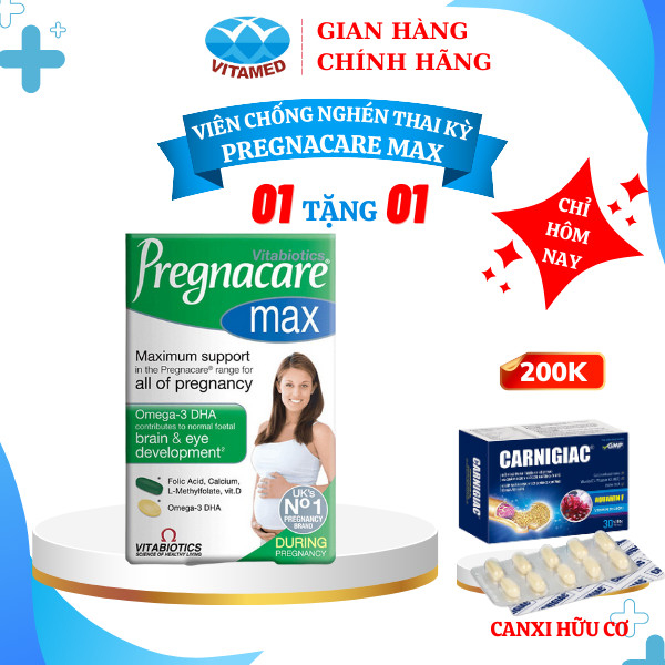 [ Mua 1 Tặng 1 ] PREGNACARE MAX - VITAMIN TỔNG HỢP CHO BÀ BẦU HỘP 84 VIÊN