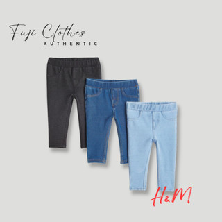 Quần dài bé gái HM quần denim 3 màu hm chính hãng cho bé 2-4y