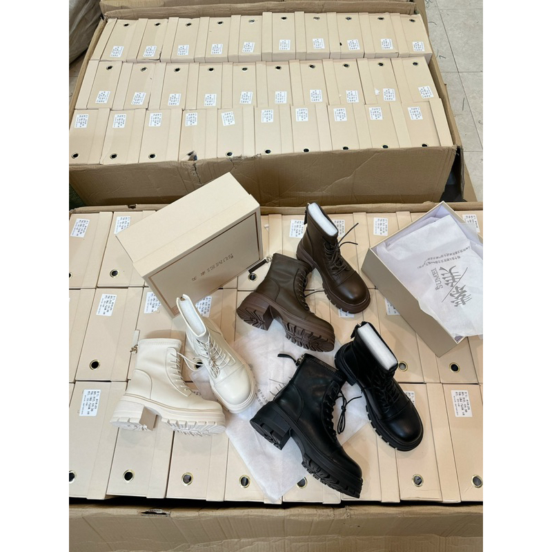 Giày boot cao cổ đan dây hàng QC cao cấp full hộp