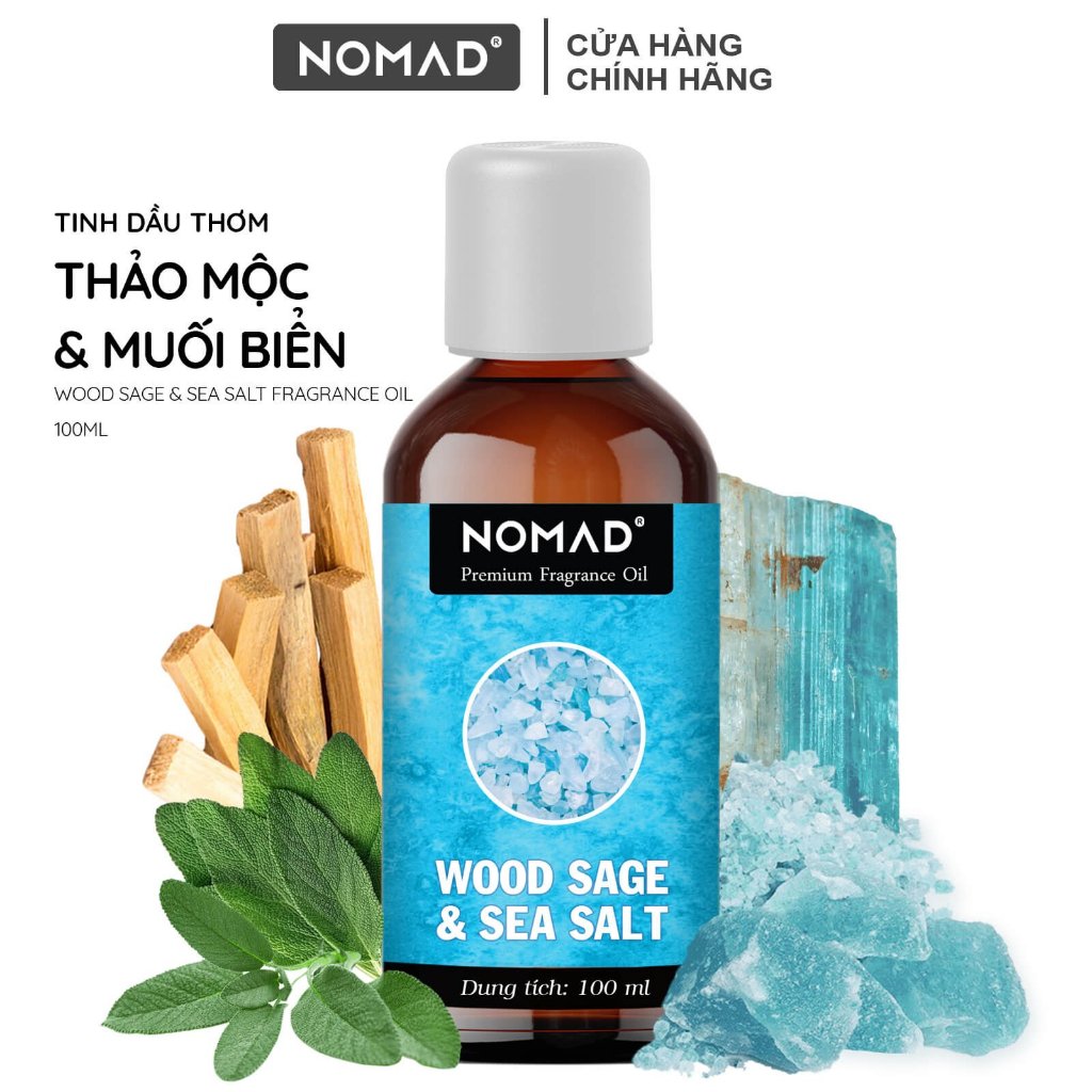 Tinh Dầu Xô Thơm Muối Biển Nomad Premium Fragrance Oil - Wood Sage & Sea Salt