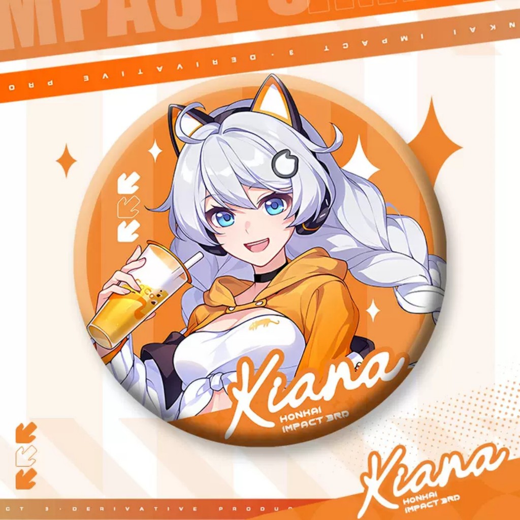 Mô hình Móc khoá KIANA HONKAI IMPACT 3 huy hiệu standee tượng trang trí trưng bày mica acrylic game chibi trang trí