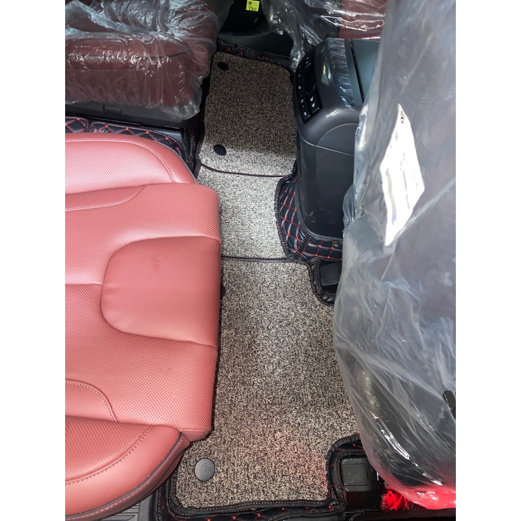 Thảm lót sàn 6D da cacbon cao cấp cho xe Hyundai Palisade bản 6 chỗ, che phủ 90% sàn xe, chống chày xước chống thấm nước