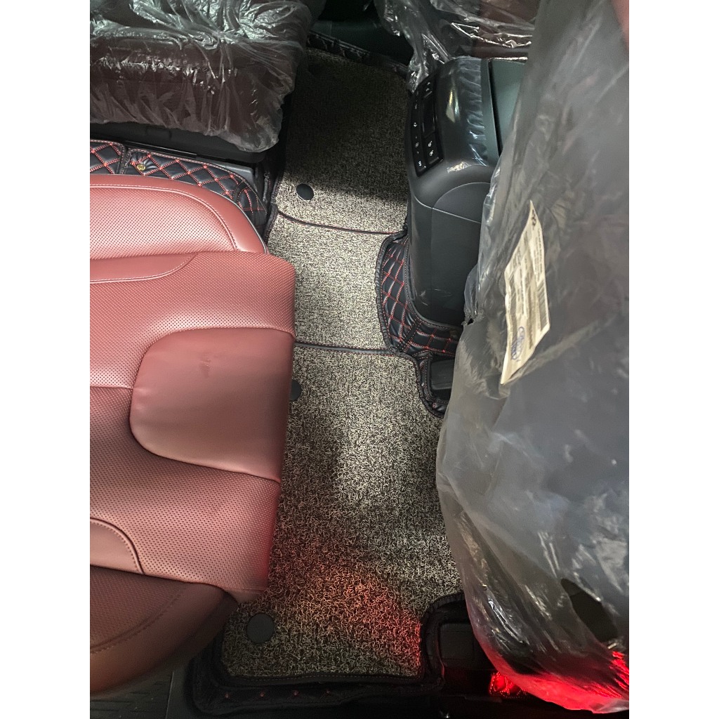 Thảm lót sàn 6D da cacbon cao cấp cho xe Hyundai Palisade bản 6 chỗ, che phủ 90% sàn xe, chống chày xước chống thấm nước