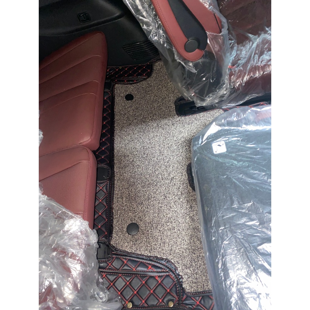 Thảm lót sàn 6D da cacbon cao cấp cho xe Hyundai Palisade bản 6 chỗ, che phủ 90% sàn xe, chống chày xước chống thấm nước