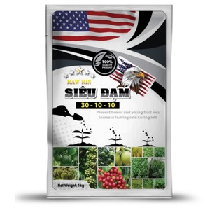 Phân bón siêu đạm 𝟑𝟎-𝟏𝟎-𝟏𝟎 Raw Rin giúp phát triển bộ rễ cực mạnh bao 1kg