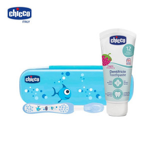 Combo Kem đánh răng Dâu Chicco 50ml + Bàn chải đánh răng Chicco cho bé từ 1 tuổi
