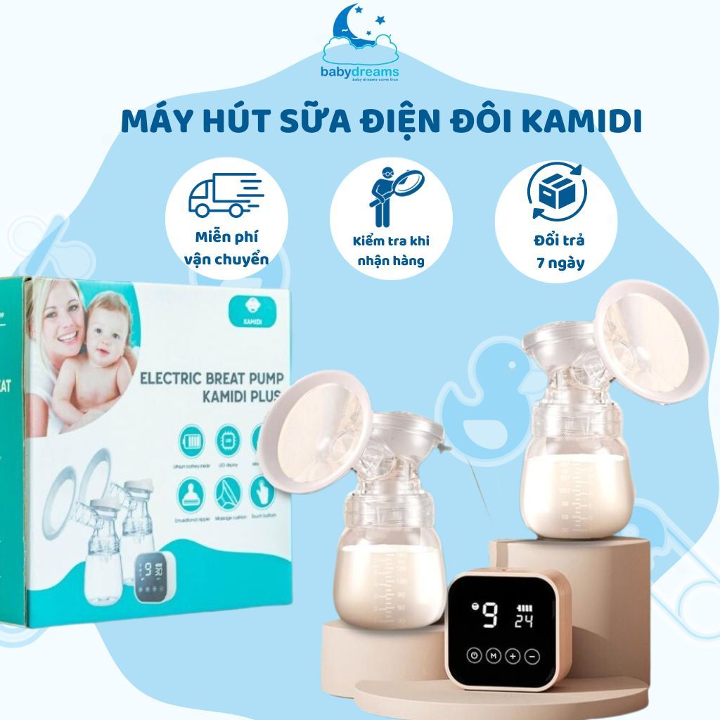 Máy hút sữa Kamidi Plus điện đôi 9 cấp độ hút kèm massage hút không đa - BabyDreams
