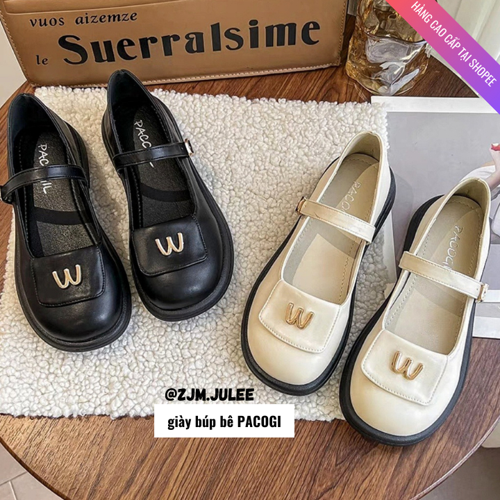 Giày búp bê PACOGIL nữ đế bệt fullbox PD-M017 da mềm cao cấp - Giày mary jane nữ dễ thương thoải mái