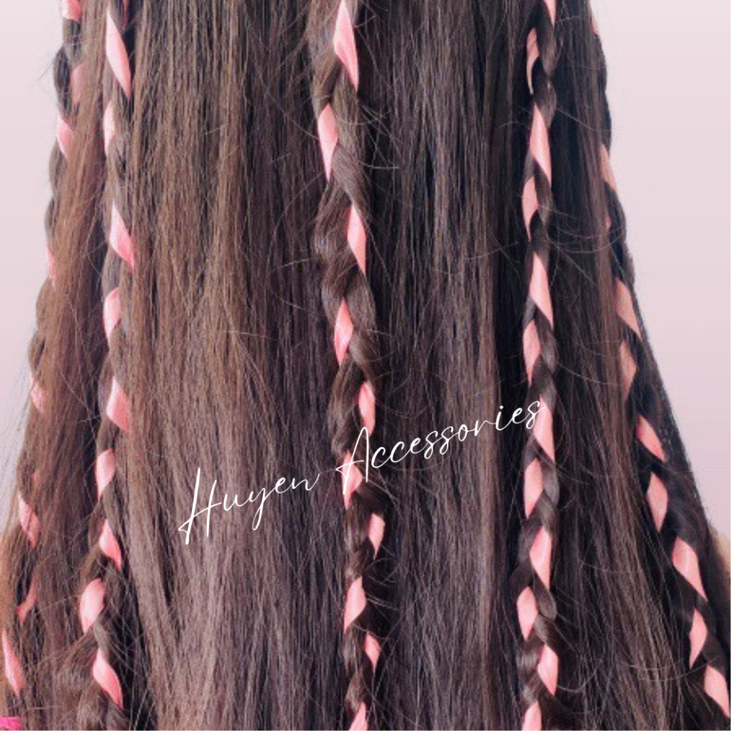 Set 5 dây ruy băng buộc tóc, tết tóc nhiều màu 5mm dài 1m dành cho nữ Huyền Accessories - RB0.5