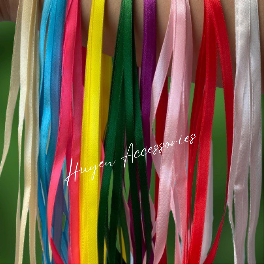 Set 5 dây ruy băng buộc tóc, tết tóc nhiều màu 5mm dài 1m dành cho nữ Huyền Accessories - RB0.5