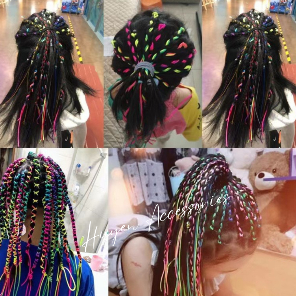 Set 5 dây ruy băng buộc tóc, tết tóc nhiều màu 5mm dài 1m dành cho nữ Huyền Accessories - RB0.5