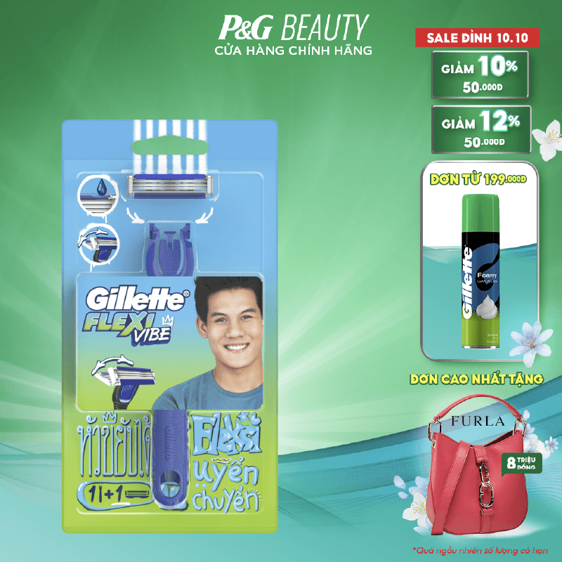 Dao Cạo Râu GILLETTE Flexi Vibe Hộp 1 Cán Dao Và 1 Lưỡi