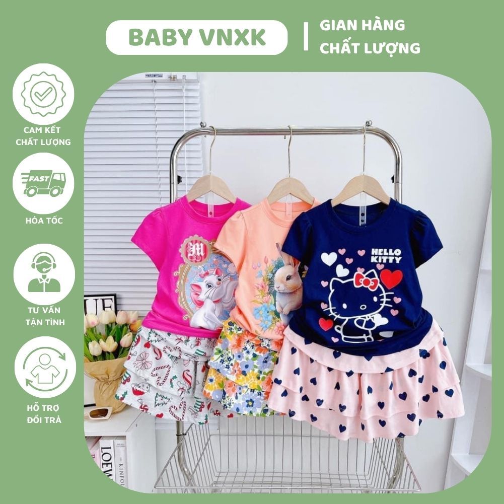 BỘ THUN CHÂN VÁY TAY NGẮN VNXK