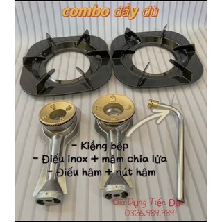 Đầu đốt bếp gas Rinnai , Điếu inox , Sen đồng chia lửa , ống hâm , tim sen hâm , Kiềng bếp gas vuông