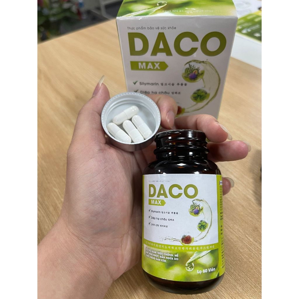 🍀🍀 Combo Viên Uống da liễu Daco Max Hộp 60 Viên Và Kem bôi da liễu Daco Max 20gr