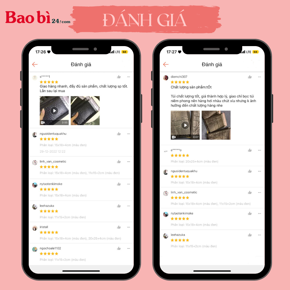 1 Túi niêm phong chống sốc - Túi nilong lót bóng khí xốp hơi gửi hàng, gói hàng, đóng hàng an toàn