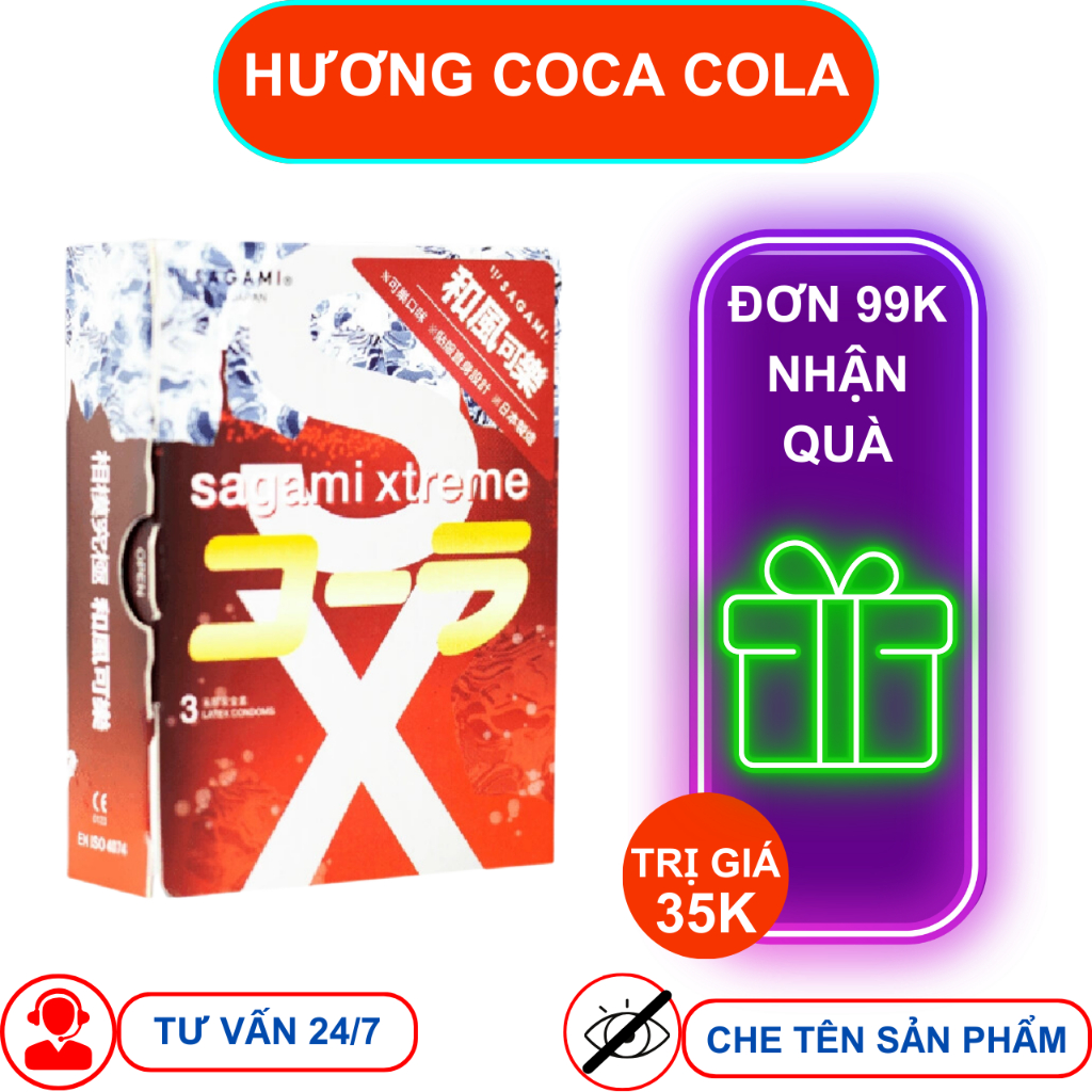 Bao cao su Sagami Hương cola Hộp 3 chiếc