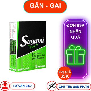 Bao cao su sagami type e gân gai hộp 5 chiếc