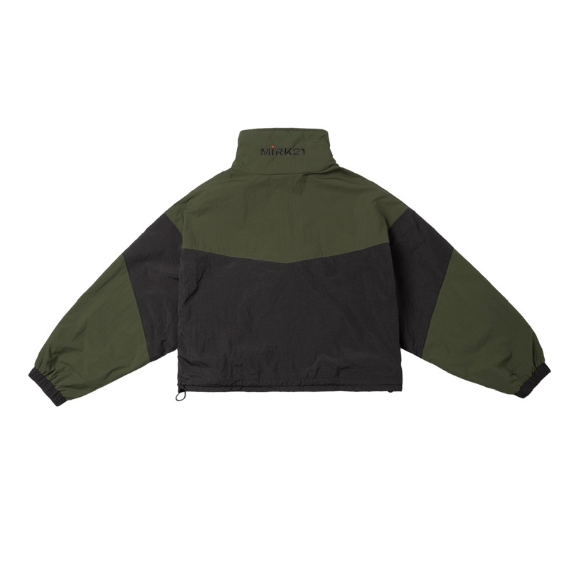 Áo khoác dù cropped chống nước 80% | MIRK21 WB jacket Black/Olive green.