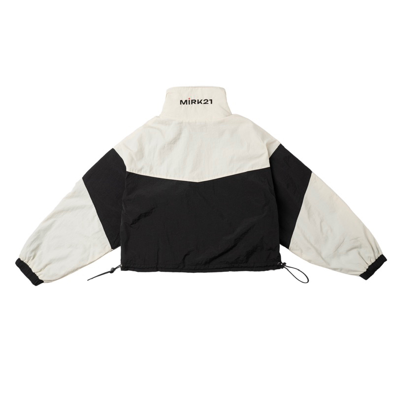 Áo khoác dù cropped chống nước 80% | MIRK21 WB jacket Black/Beige.