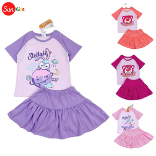 Đồ bộ thun bé gái, đồ bộ trẻ em chất cotton, có nhiều màu, size 3-11 tuổi - SUNKIDS