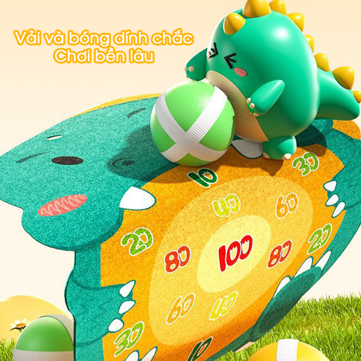 Đồ chơi bắn bóng khủng long cho bé + bảng và 6 bóng