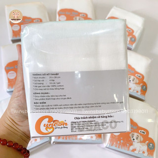 Khăn sữa gạc nhật Cún con 4 lớp cho bé