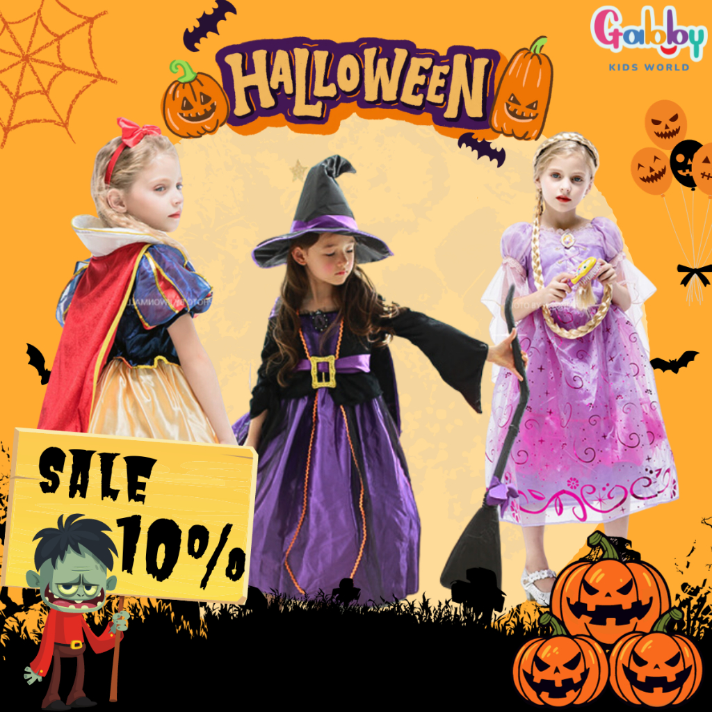 Váy Hóa Trang Halloween Trẻ Em Đáng Yêu Dành Cho Bé Gái 