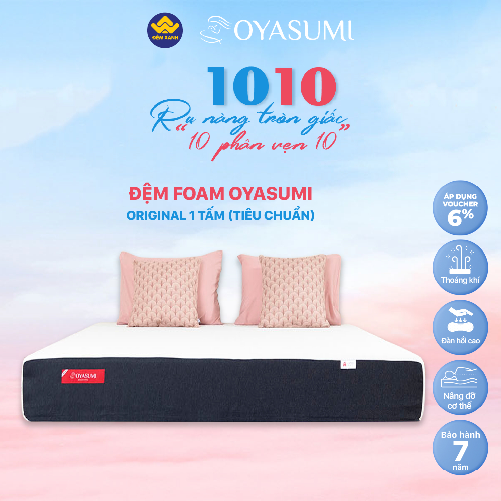 Đệm Foam Nhật Bản oyasumi original 1 tấm ( tiêu chuẩn)