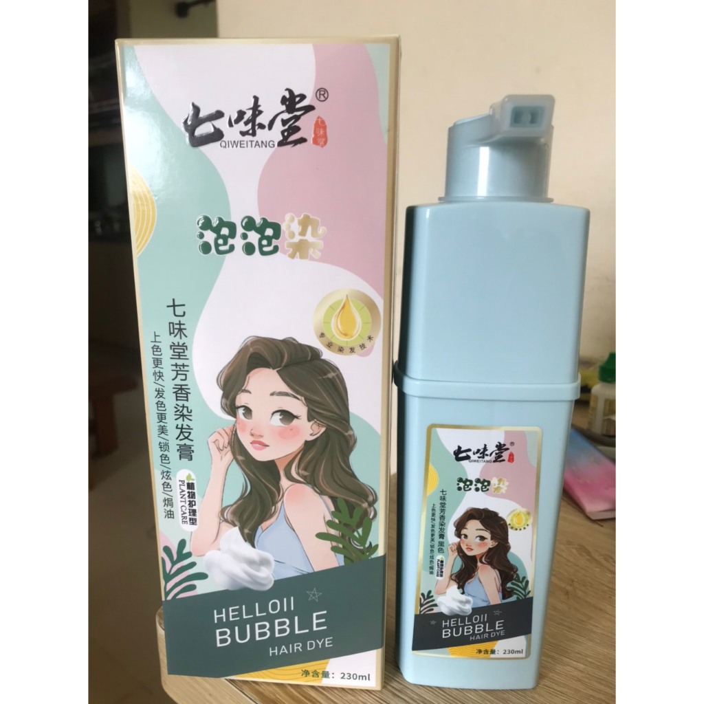 Dầu Gội Nhuộm Màu Tóc Thảo Dược Helloii Bubble, Phủ Màu Tóc  , Nuôi Dưỡng Tóc Khoẻ Óng Mượt, Dung Tích 230ml