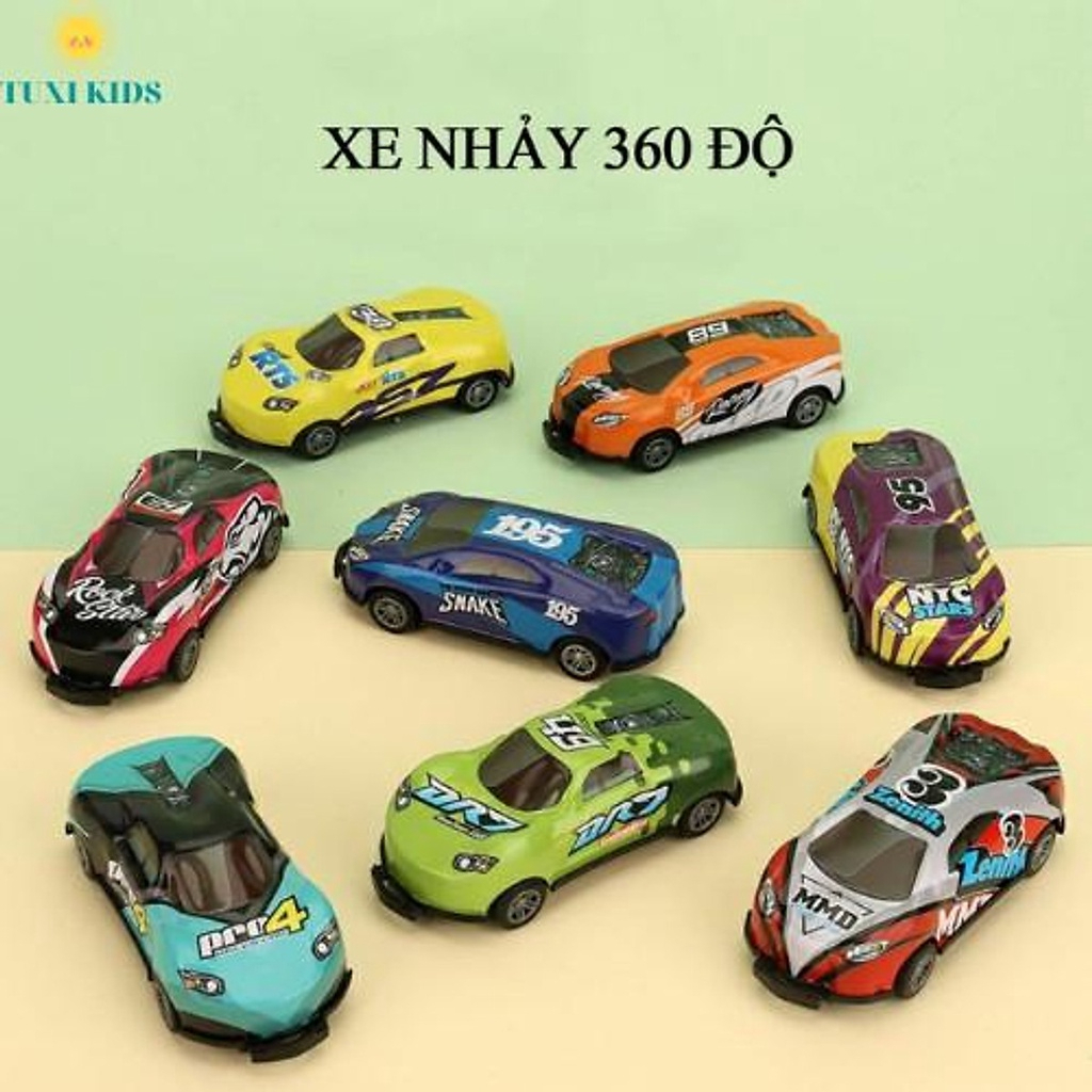 Ô tô đồ chơi trẻ em siêu xe mini bằng sắt lật nhảy 360 độ chạy đà siêu ngầu cho bé, quà tặng sinh nhật cho bé trai