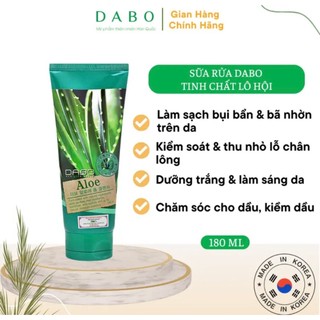 Sữa rửa mặt lô hội dưỡng trắng da,xóa mờ thâm xạm DABO ALOE FOAM CLEANSER Hàn quốc cao cấp 180ML/Hộp