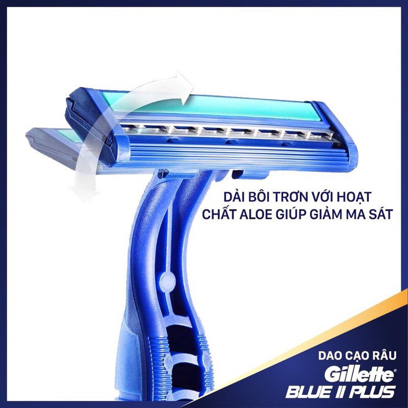 Dao cạo râu cán xanh Gillette Blue II  gói 8+2