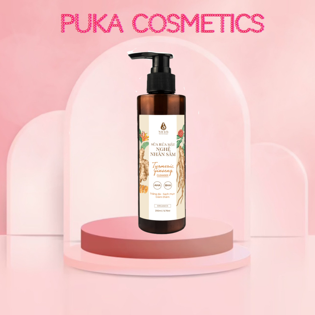 Sữa Rửa Mặt Nghệ Nhân Sâm MELA Cho Da Dầu Mụn Sáng Da Tẩy Tế Bào Chết 200ml - PUKA SHOP | BigBuy360 - bigbuy360.vn