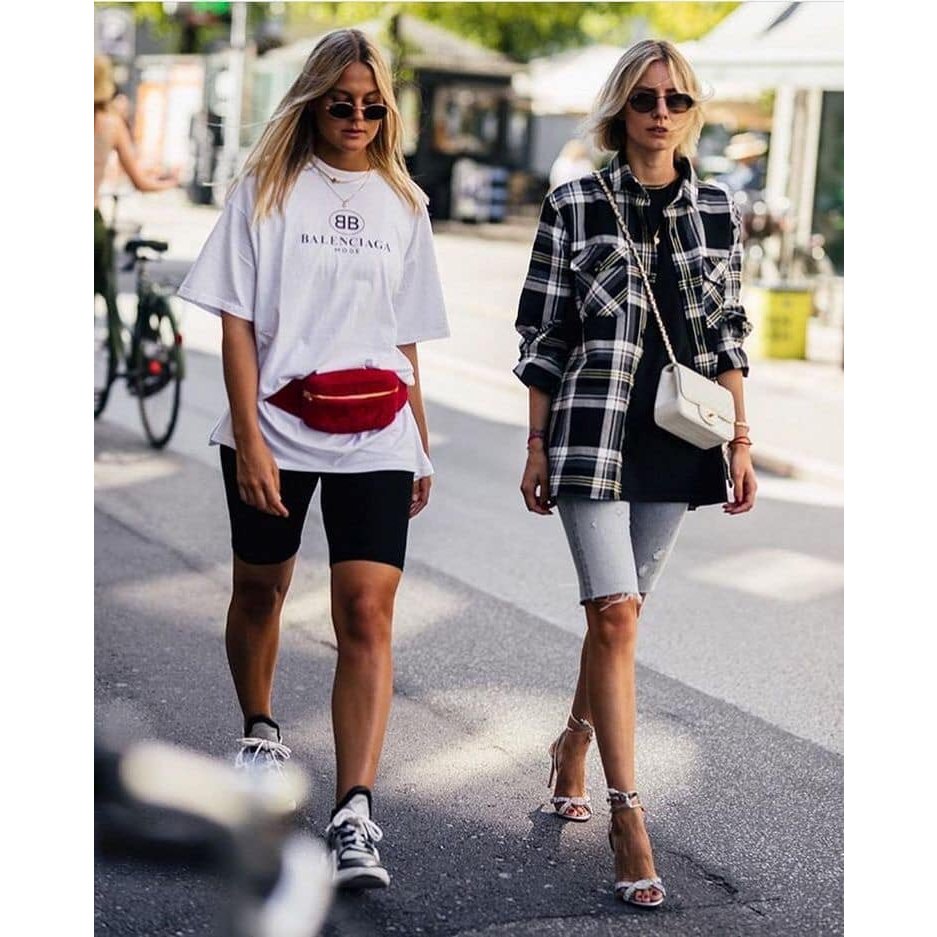 Quần đùi biker Only lưng thun Q1912