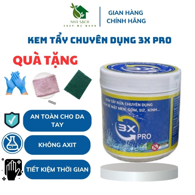 KEM TẨY ĐA NĂNG 3X PRO - Kem chuyên dụng cho men, sứ, inox...