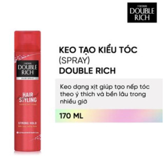 Keo Tạo Kiểu Tóc Double Rich Dạng Xịt Giữ Tóc Cố Định 170ml Hair Spray Strong Hold           [CHÍNH HÃNG CÔNG TY]_______