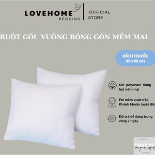 Ruột gối vuông 45x45 tựa lưng sofa từ bông hạt cao cấp 100% bông trắng, kt 45x45cm ( VIDEO KÈM ẢNH THẬT)