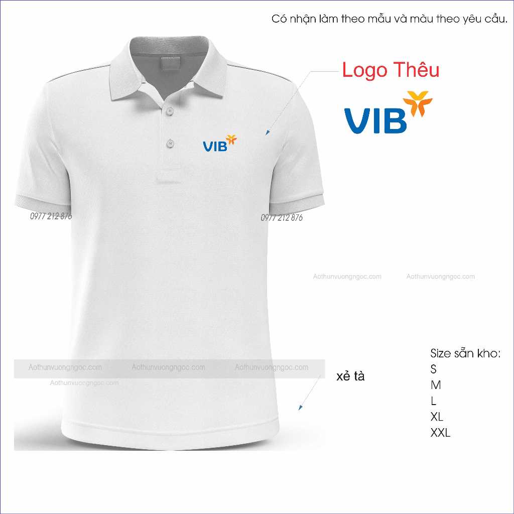 Áo Thun Đông Phục chữ V i b Nhiều Màu - Logo Thêu áo xẻ tà