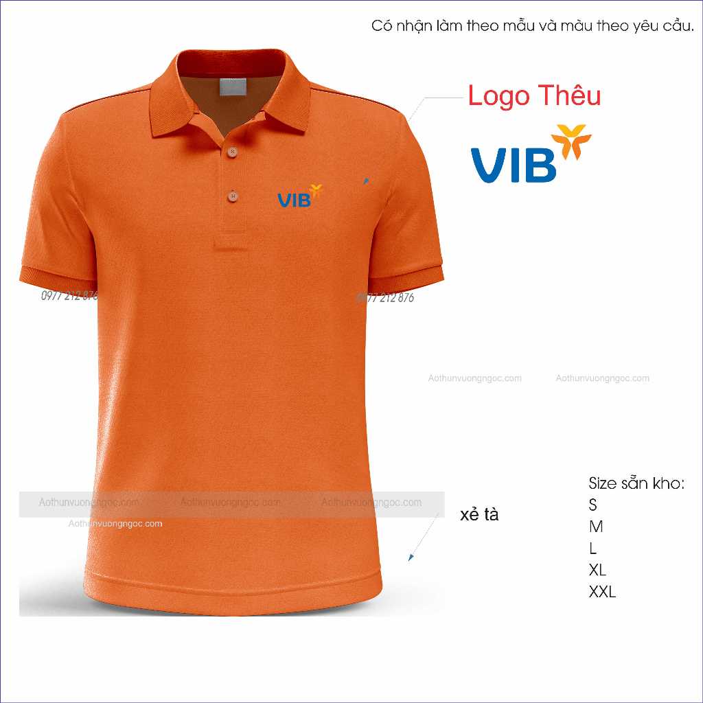 Áo Thun Đông Phục chữ V i b Nhiều Màu - Logo Thêu áo xẻ tà