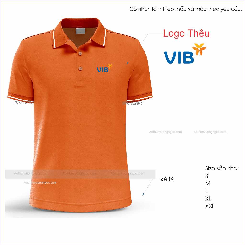 Áo Thun Đông Phục chữ V i b Nhiều Màu - Logo Thêu áo xẻ tà