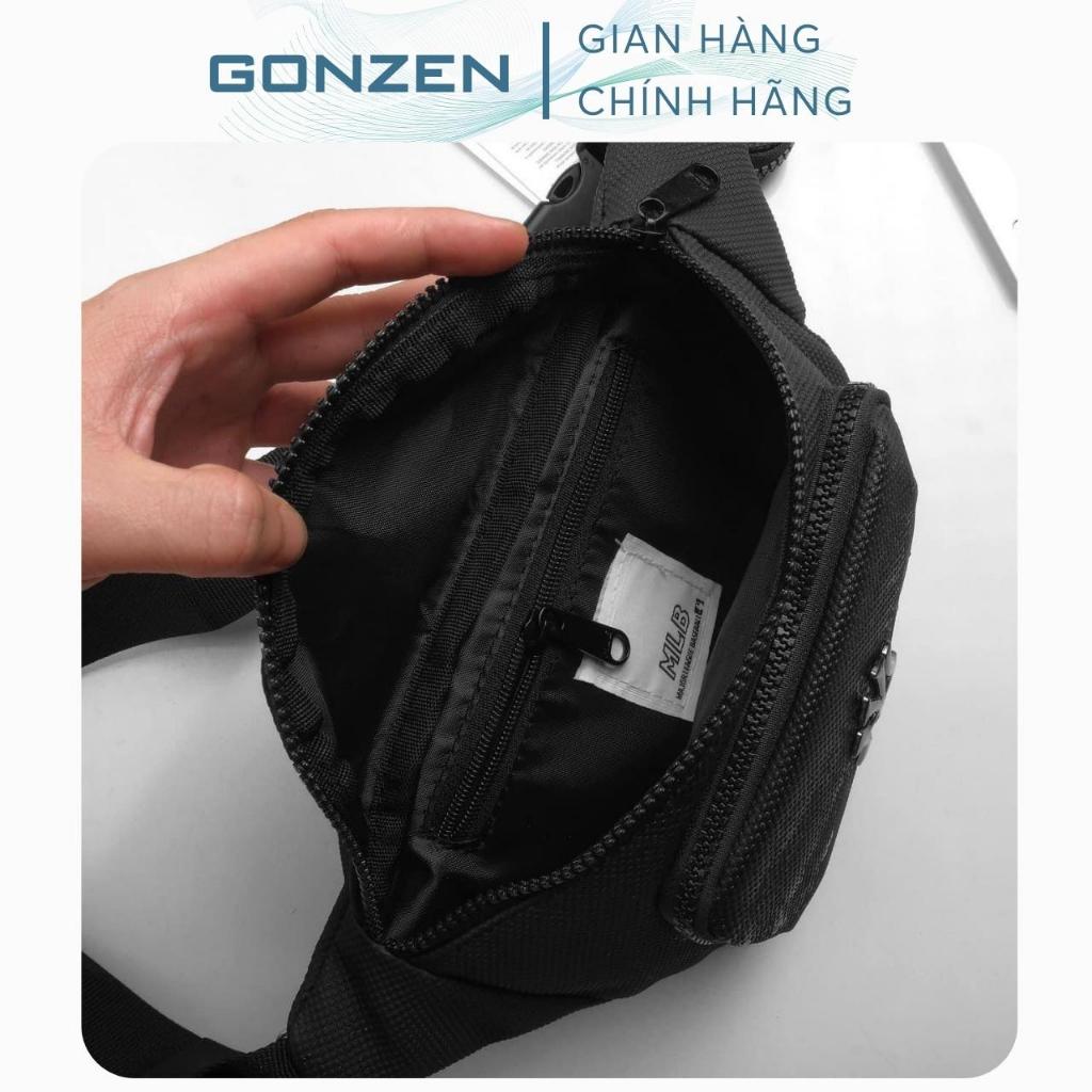 Túi Bao Tử Đeo Chéo Mini MLB Logo Kim Loại NY Vải Da Chống Nước Size 25*17*7 Đeo Bụng Bán Hàng _GONZEN TX01
