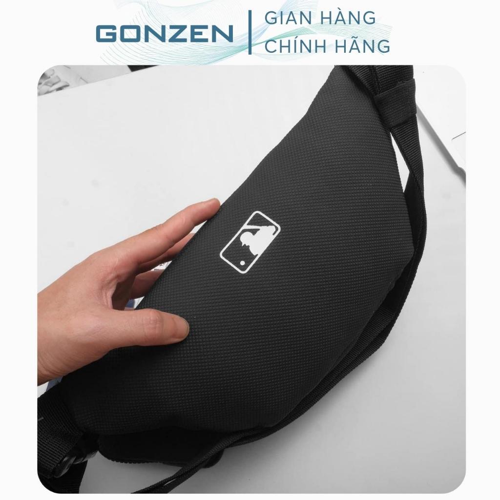 Túi Bao Tử Đeo Chéo Mini MLB Logo Kim Loại NY Vải Da Chống Nước Size 25*17*7 Đeo Bụng Bán Hàng _GONZEN TX01