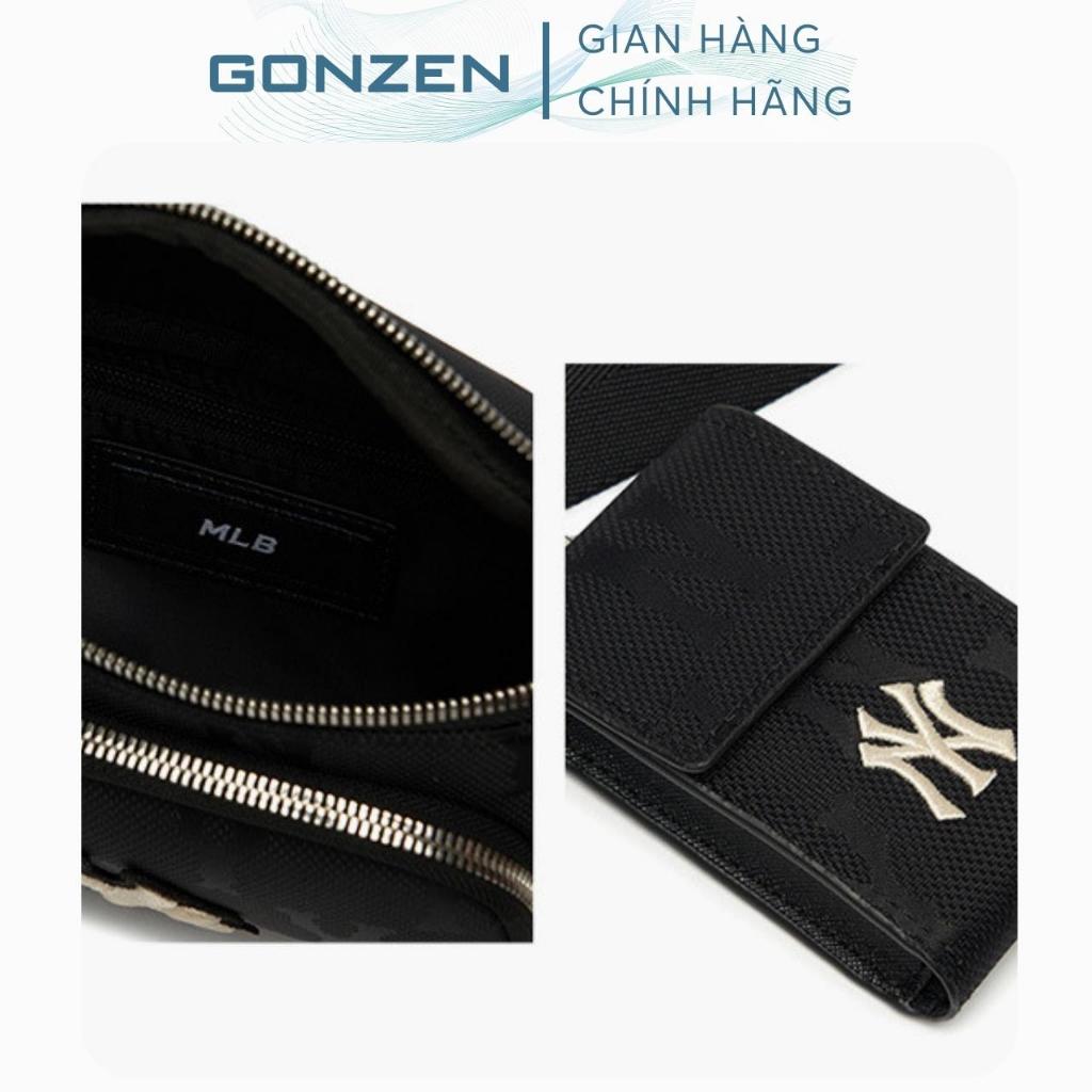 Túi Đeo Chéo Màu Đen Thời Trang Cao Cấp Dành Cho Nam Nữ, Túi Đeo Bụng Vải Polyester Canvas Chống Thấm Nước_GONZEN TX05